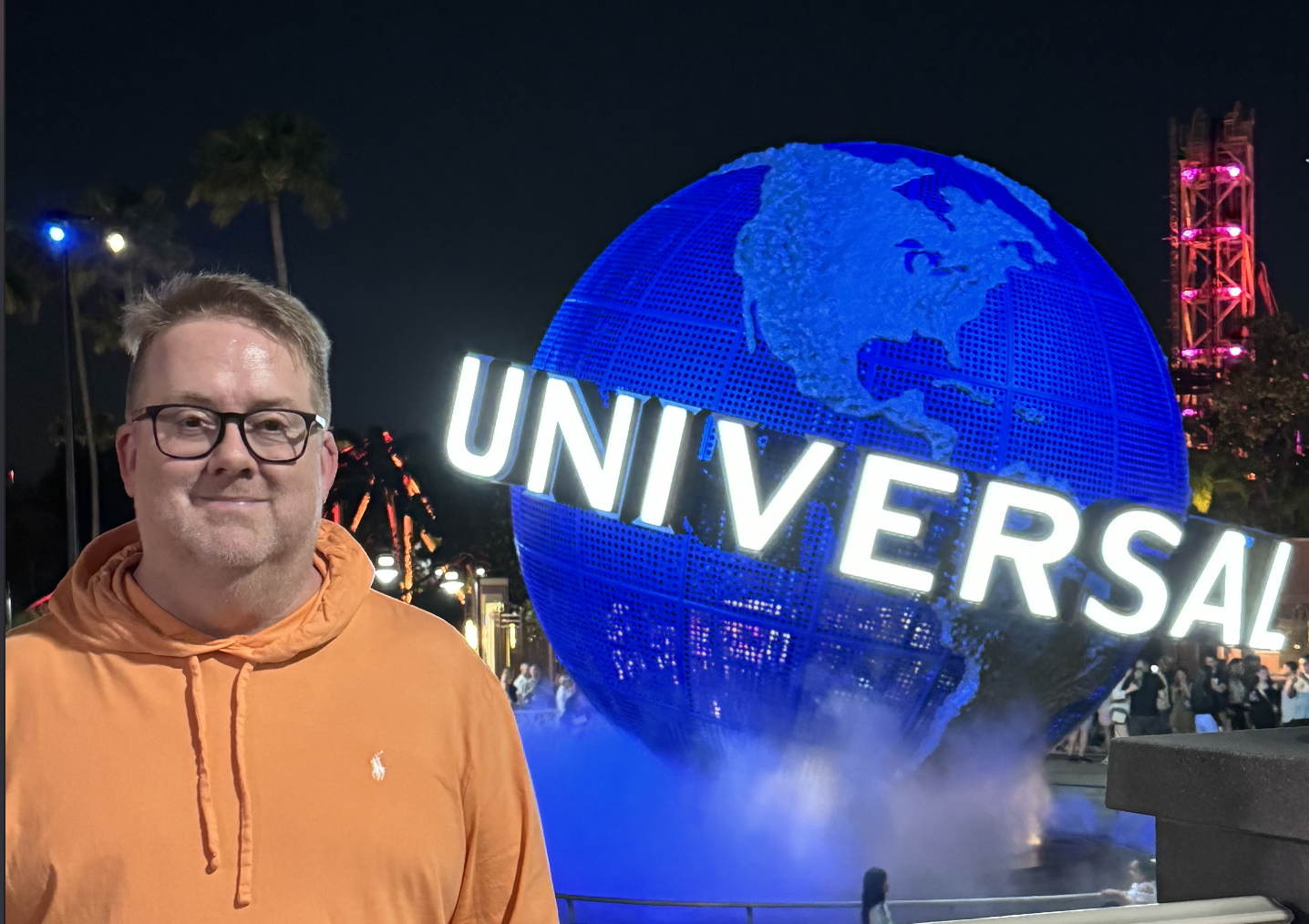 Ben Newton at a theme park in Orlando